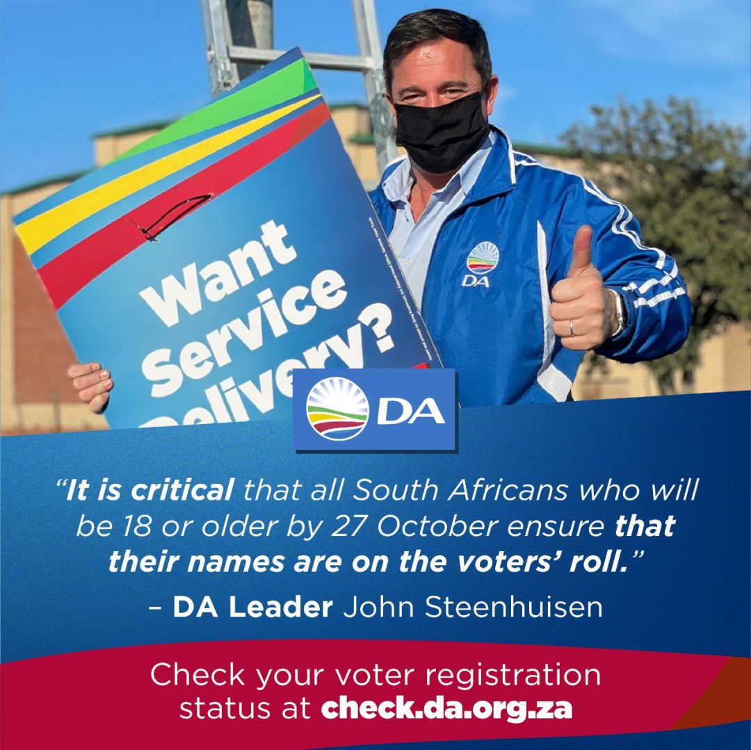 The DA is first out of the blocks to launch a voter registration ...