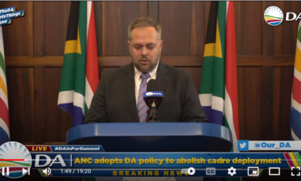 DA announces national breakthrough – ANC adopts DA policy to abolish cadre deployment