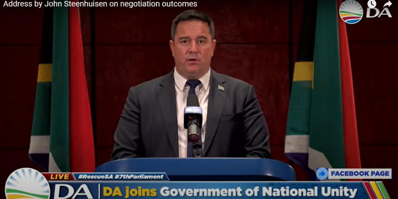 Address by John Steenhuisen on negotiation outcomes